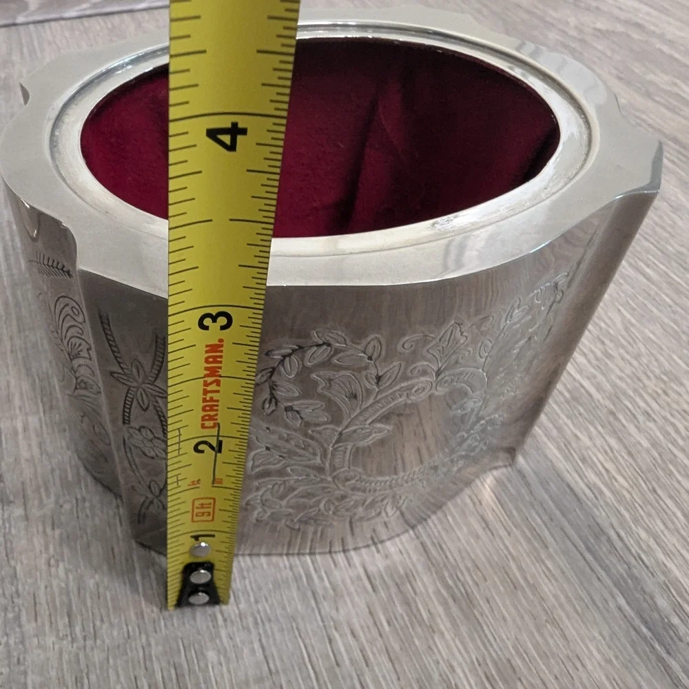 Vintage Trinket Silver Etched Box